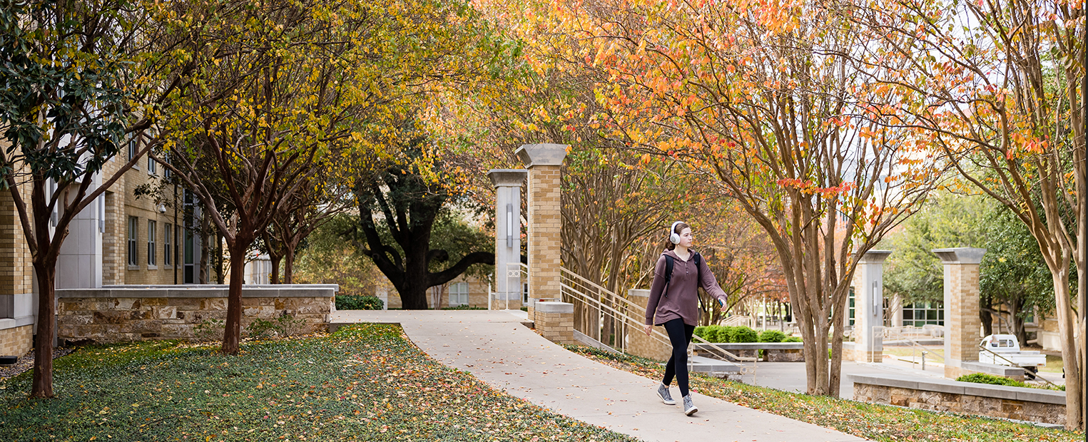 TCU Female Student Walking 