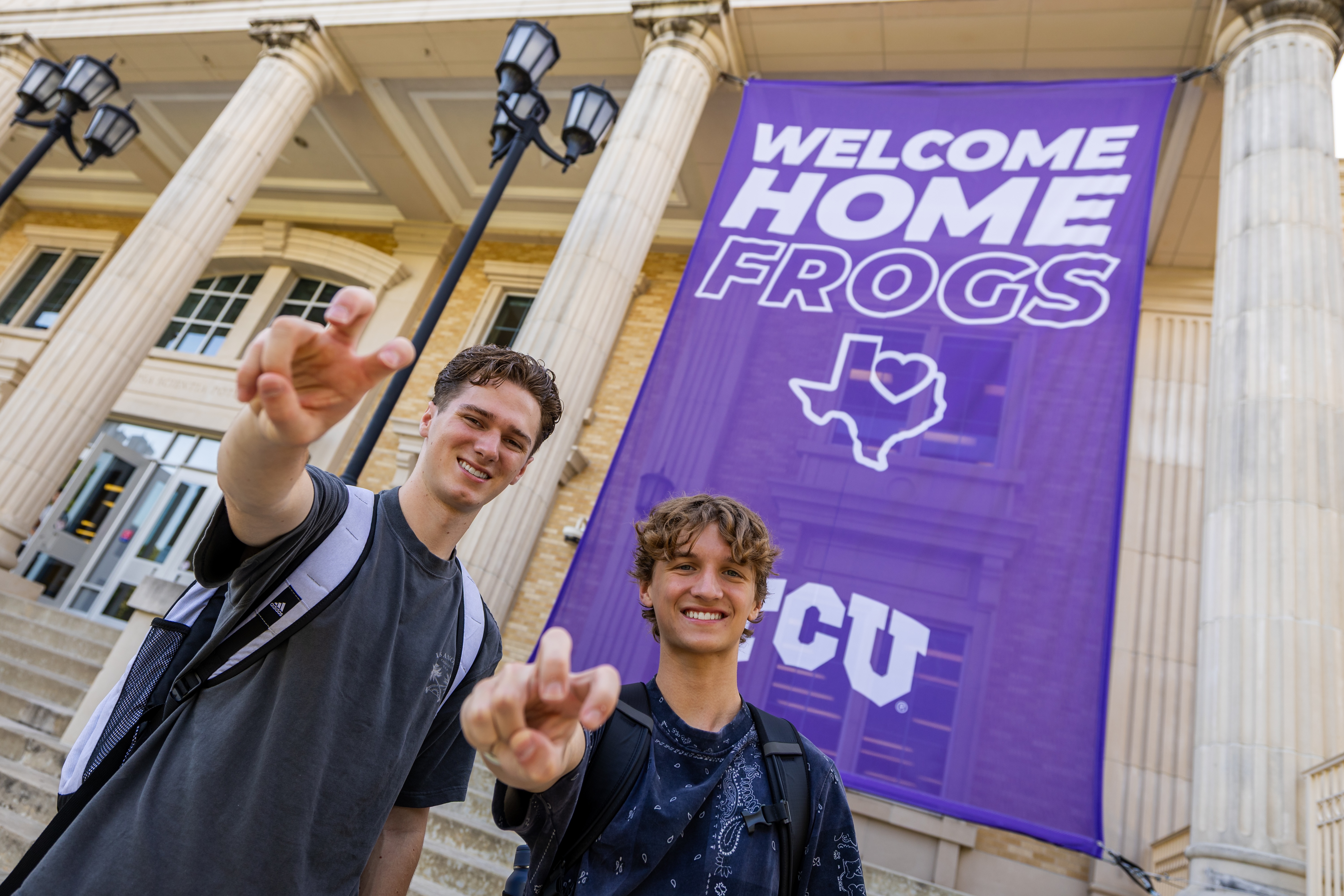 Image from a series of photos showing TCU students and campus on the first day of classes, August 18, 2025