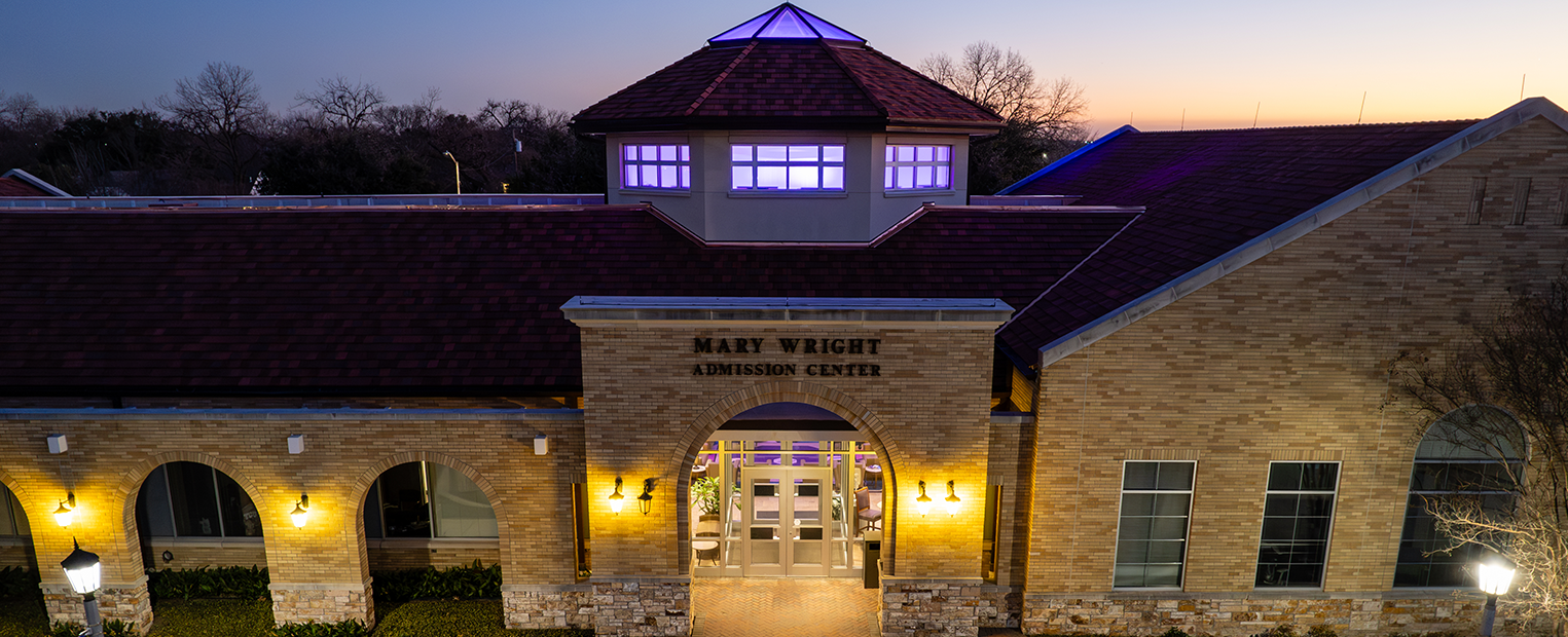 Mary Wright Office of Admission front evening view 