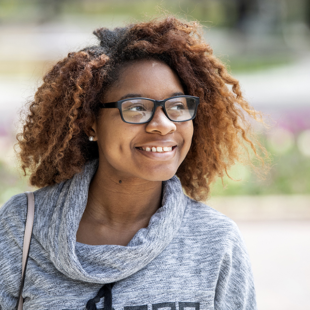Female student smiling
