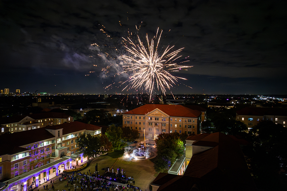 Fireworks on the TCU Campus