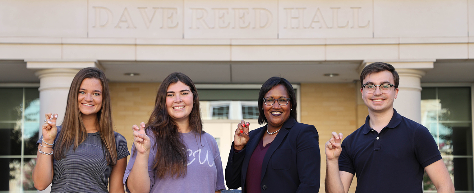 AddRan College of Liberal Arts Dean Sonja Watson with students