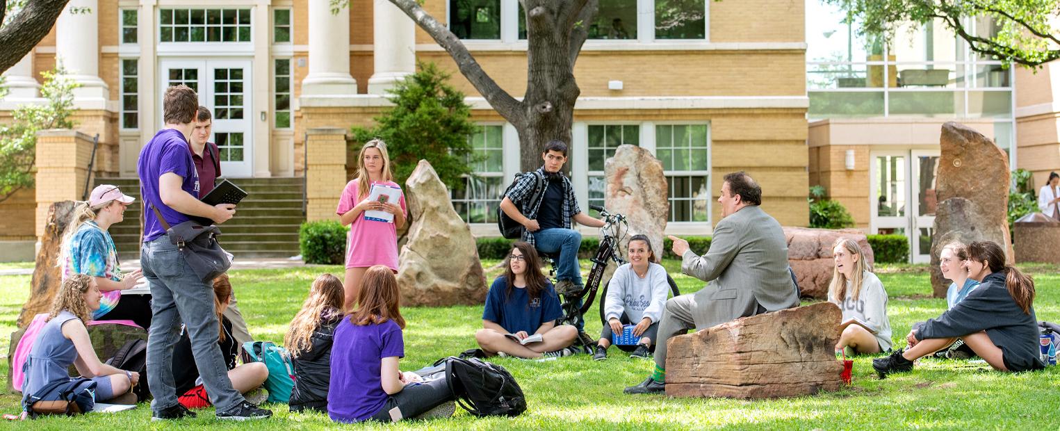 AddRan students enjoying class outside