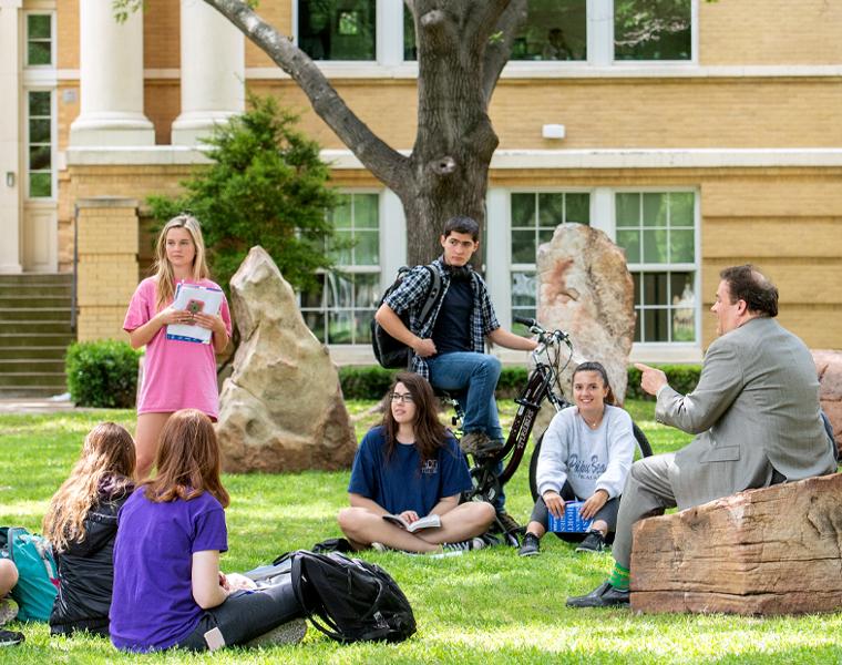 AddRan students enjoying class outside