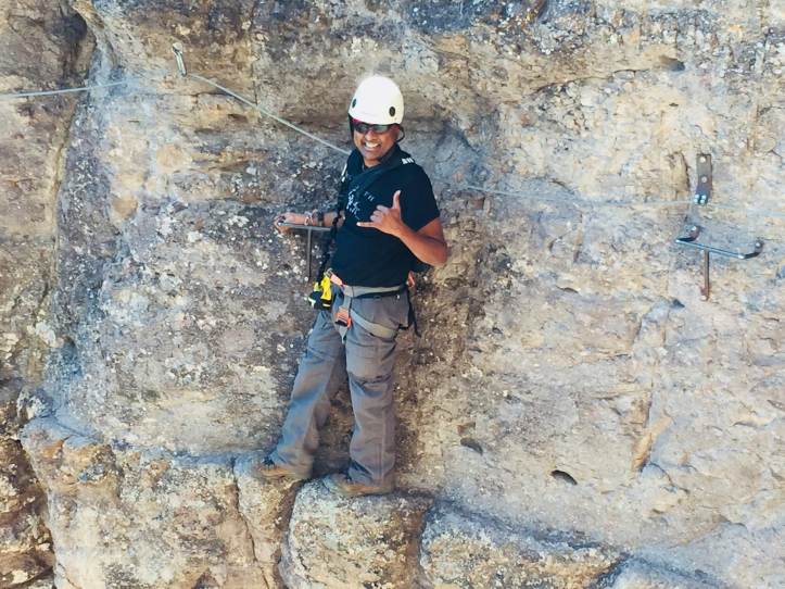 Dr. Akkaraju rock climbing